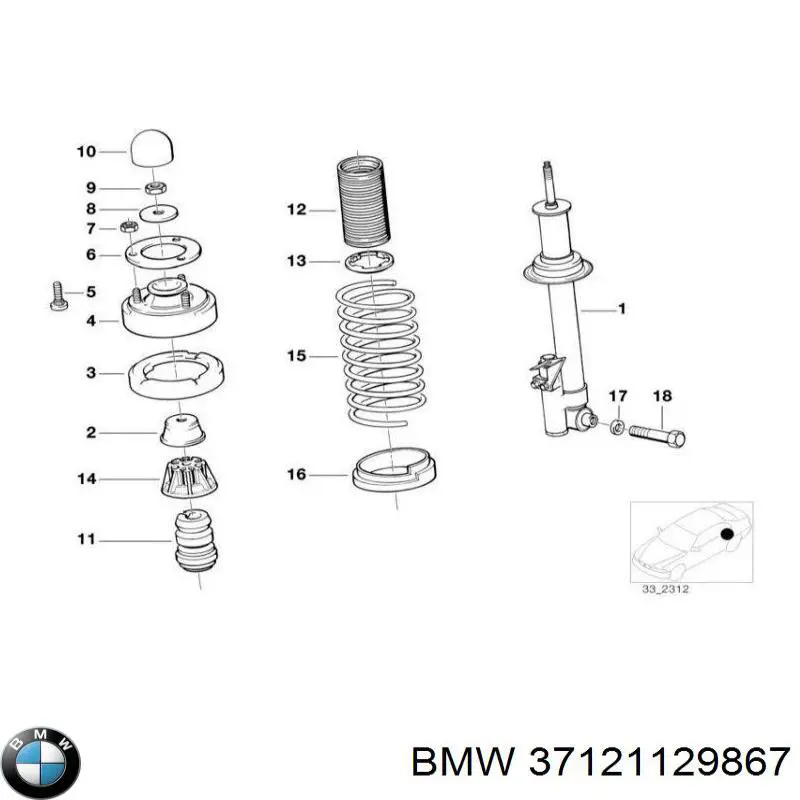 Опора заднего амортизатора BMW 37121129867 цена, от 28.85 USD