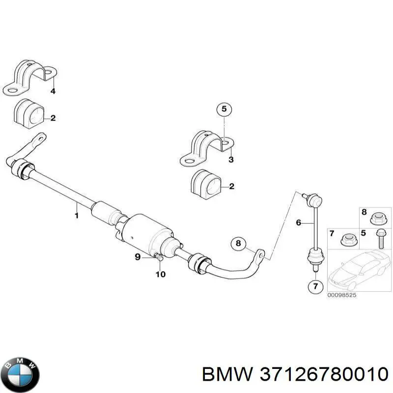 Стабилизатор задний 37126780010 BMW