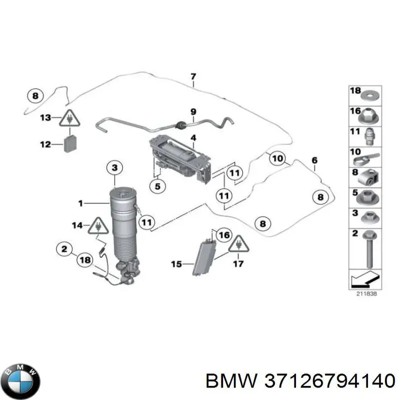 Амортизатор задний правый на BMW 7 (F01, F02, F03, F04) купить.