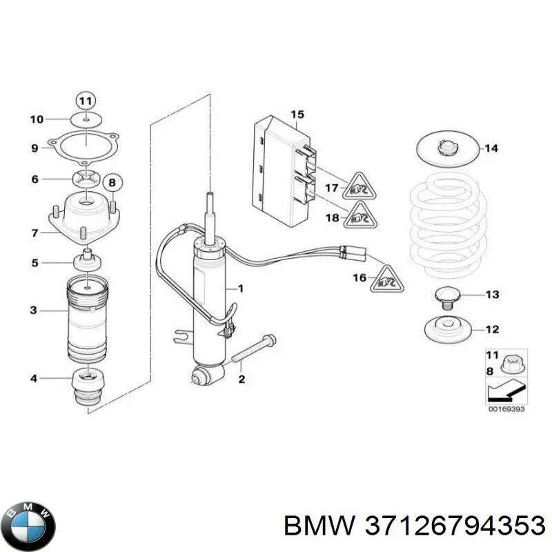 37126794353 BMW amortecedor traseiro esquerdo