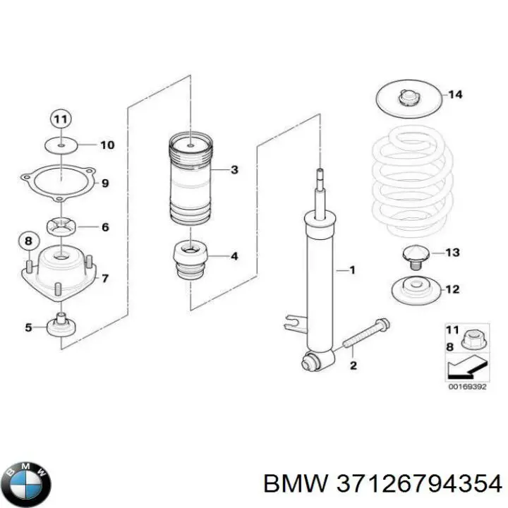 37126779704 BMW Стойка задняя правая