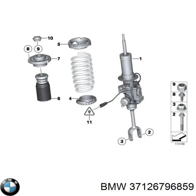 Амортизатор задний левый на BMW 5 (F10) купить.