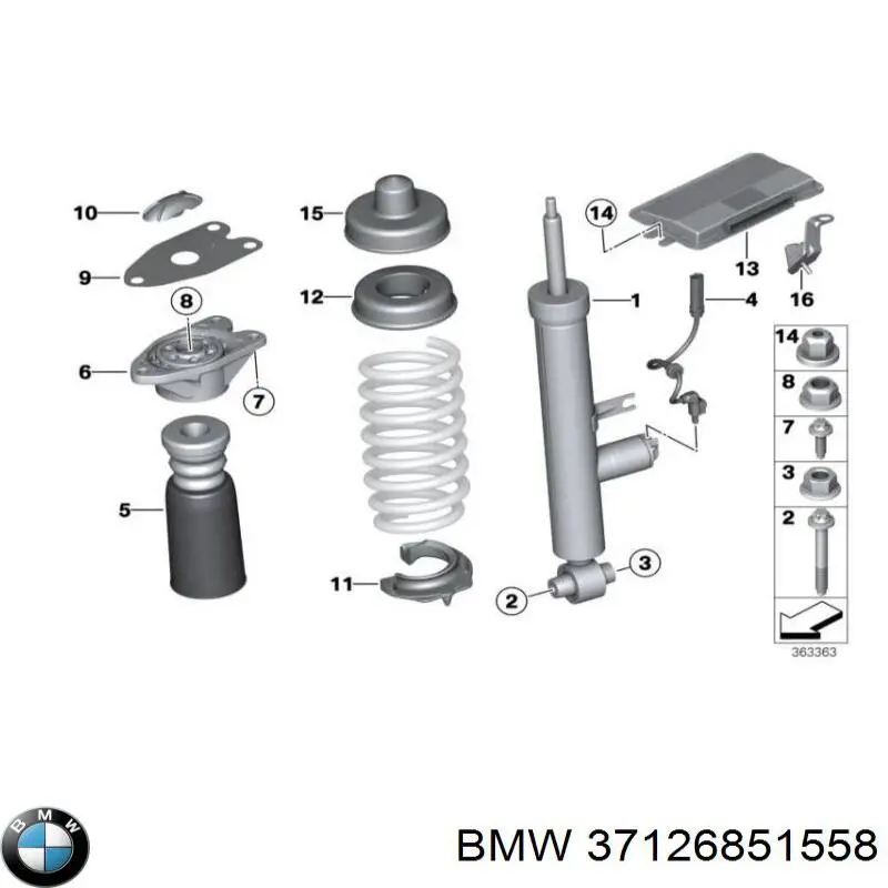 Стойка амортизатора задняя BMW 37126851558 цена, от 166.48 USD