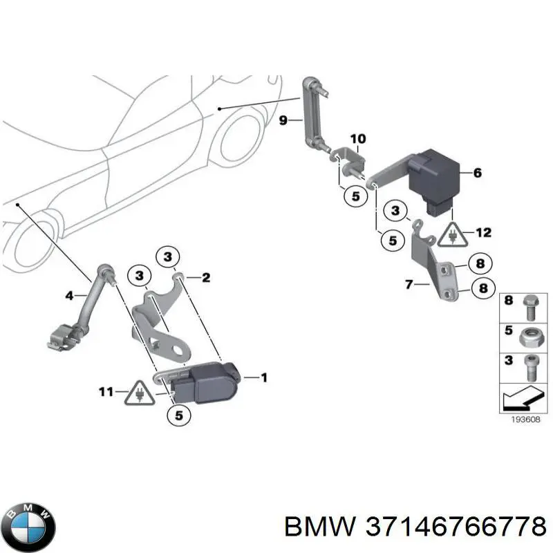 Тяга датчика уровня положения кузова передняя BMW 37146766778 цена, от 27.58 USD