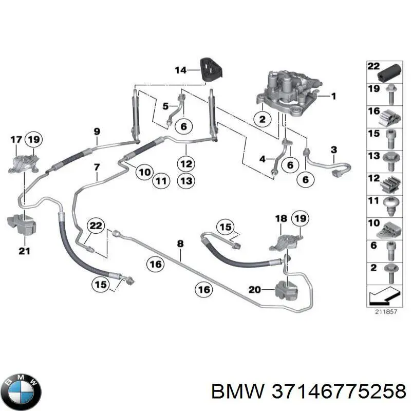 Блок клапанов регулируемой подвески 37146775258 BMW