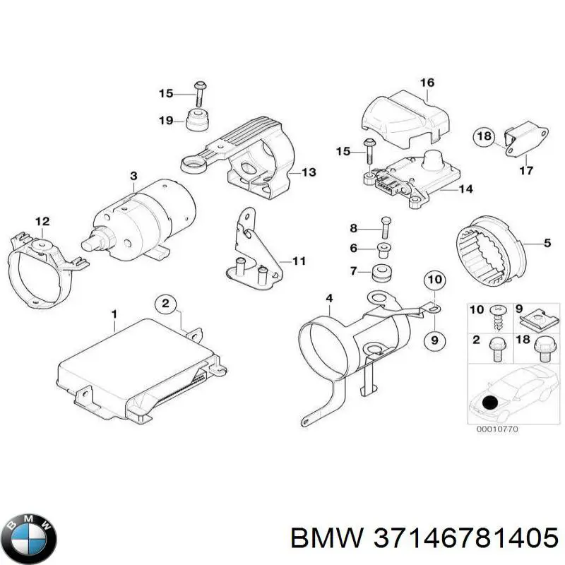 Датчик продольного ускорения BMW 37146781405