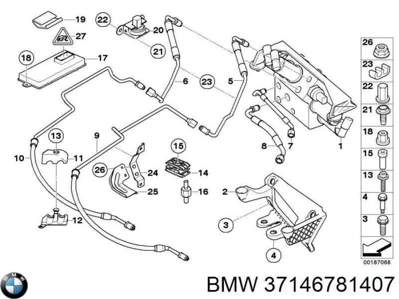 Датчик продольного ускорения 37146781407 BMW