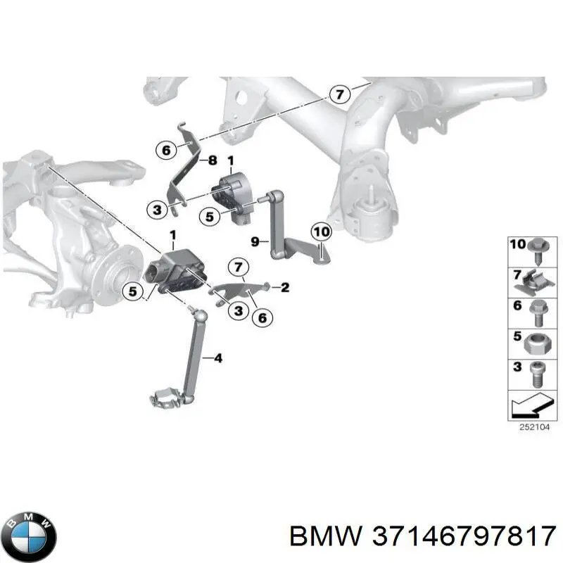 Купить 37146797817 BMW Тяга датчика уровня положения кузова передняя