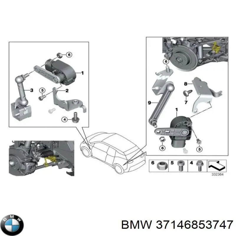 Датчик уровня положения кузова передний TQ45238 Tqparts