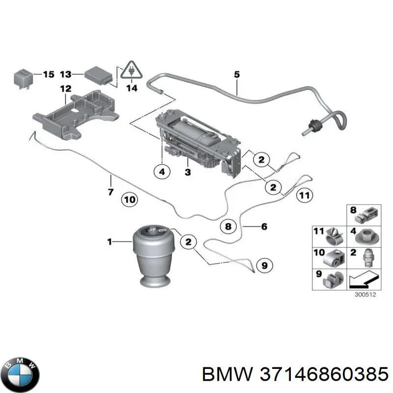 37146860385 BMW unidade de controlo de suspensão pneumática