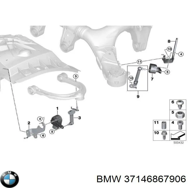 Тяга датчика уровня положения кузова передняя правая BMW 37146867906 цена, от 11.99 USD