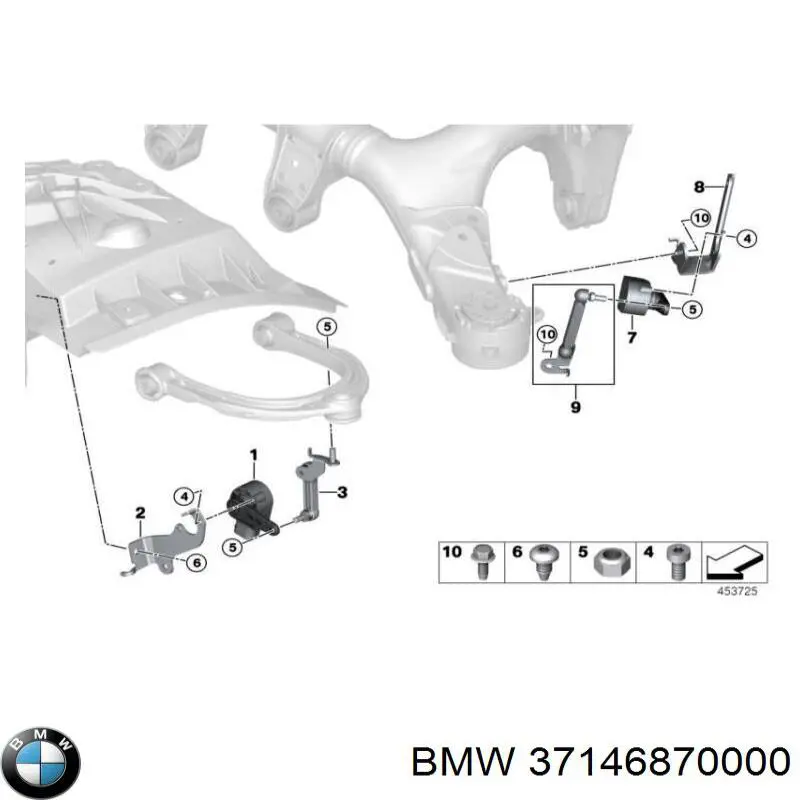 Датчик уровня положения кузова задний BMW 37146870000