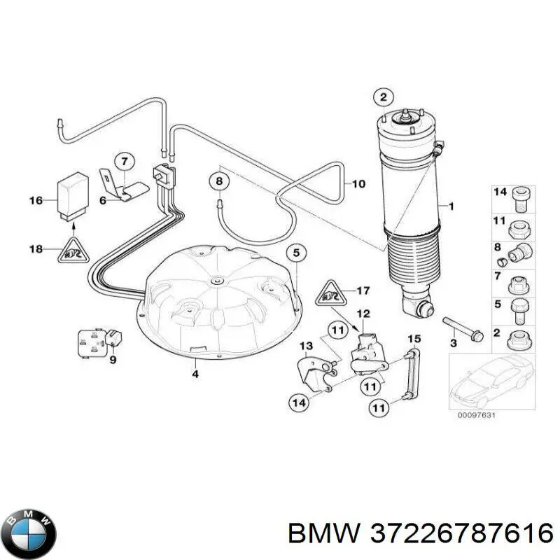 Bomba de compresor de suspensión neumática 37226787616 BMW