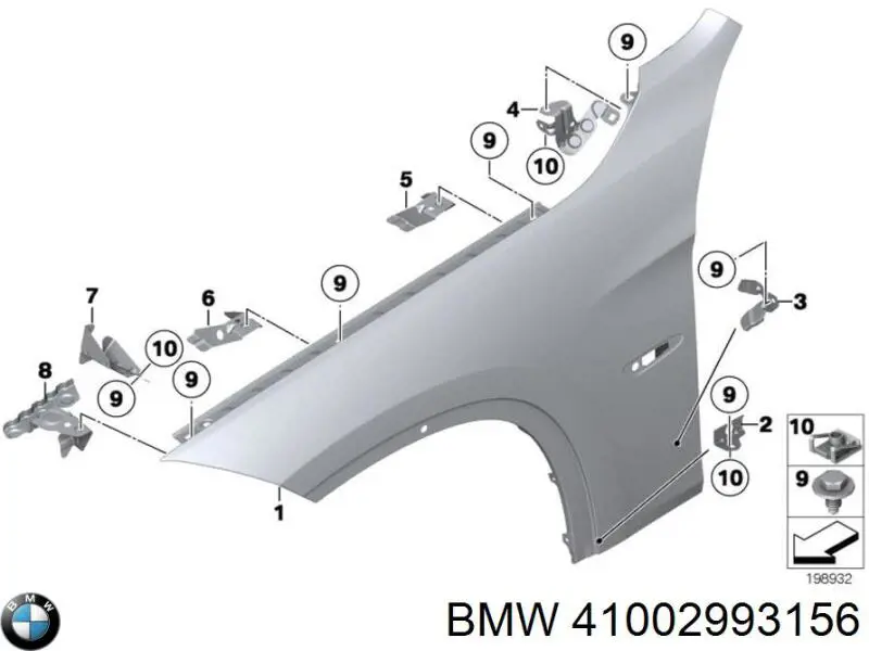 Крыло переднее на BMW X1 E84 (Бмв Х1)