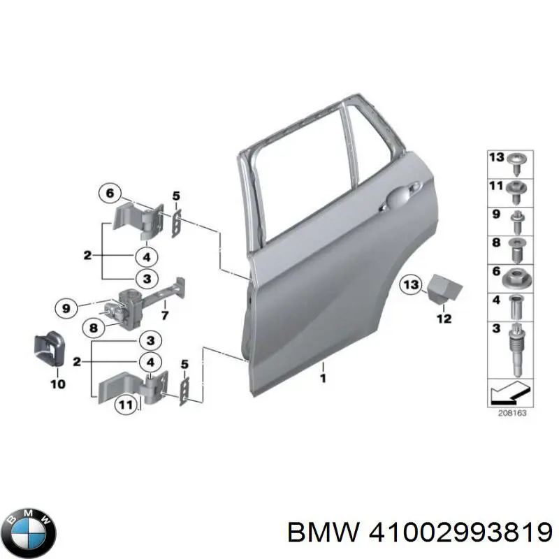 Дверь задняя, левая BMW X1 внедорожник (E84) (2009 - 2015) цена, от 229.33 USD