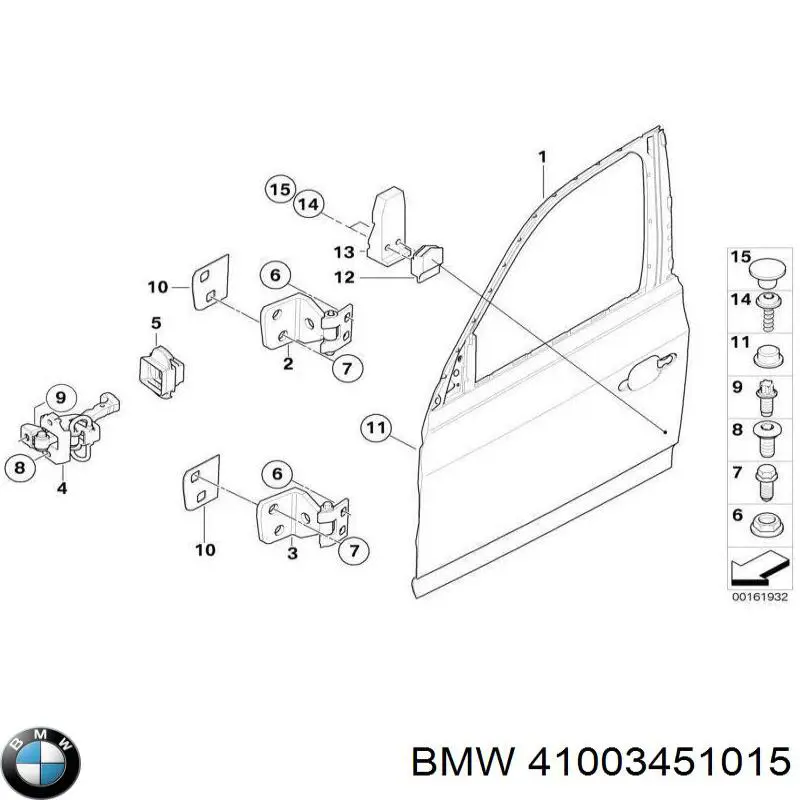 Дверь передняя левая 41003451015 BMW