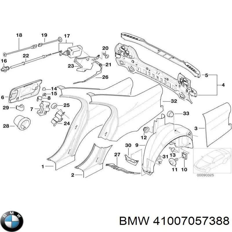 Крыло заднее правое 41007057388 BMW