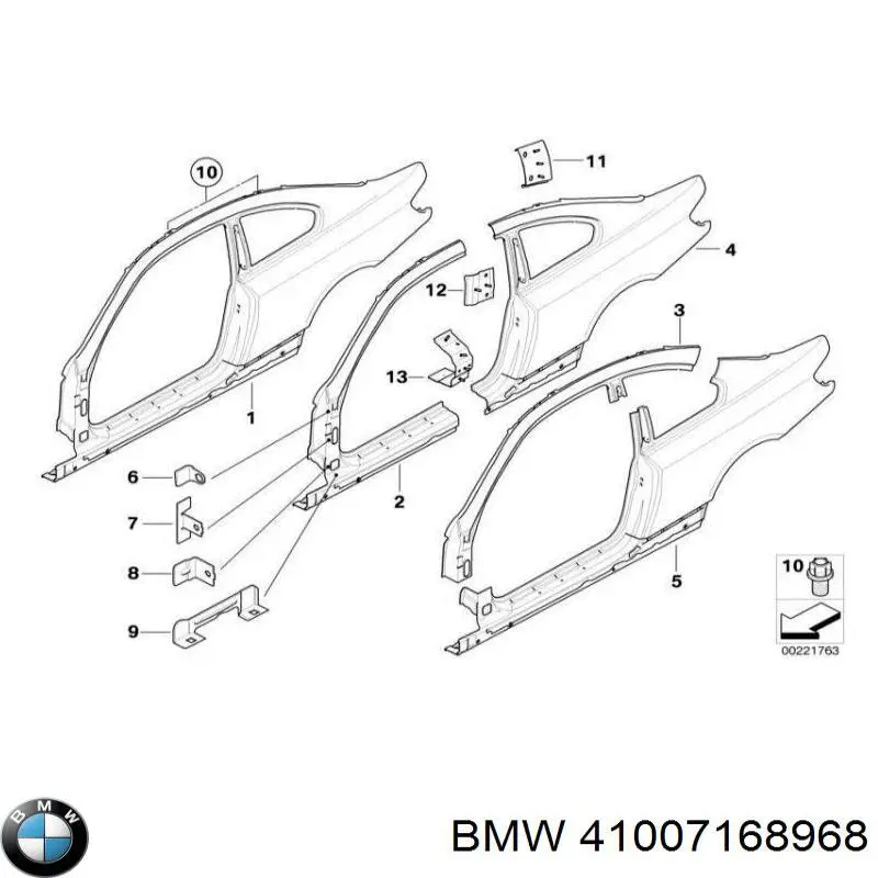 41007168968 BMW pára-lama traseiro direito