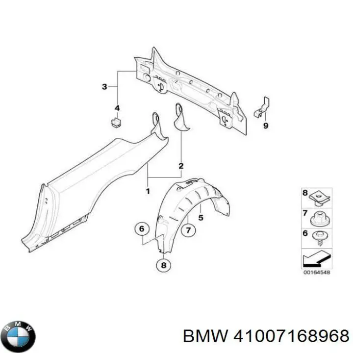 Боковая часть задняя правая BMW 41007168968 цена, от 180.53 USD