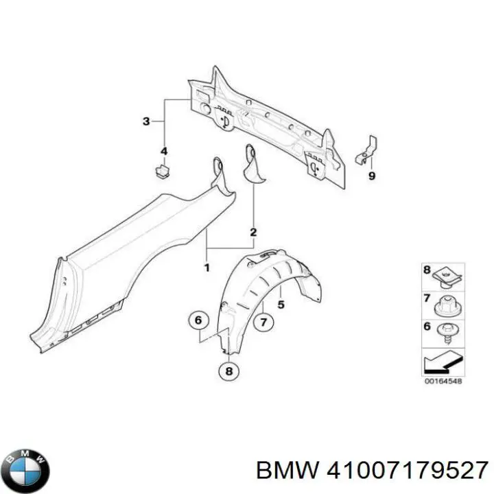 Боковая часть задняя левая BMW 41007179527 цена, от 1584.44 USD