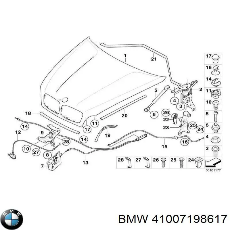 Gozno da capota esquerdo para BMW X5 (E70)