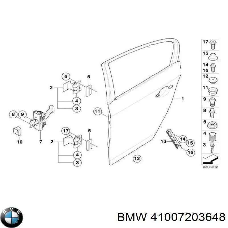 Porta traseira direita para BMW 3 (E90)