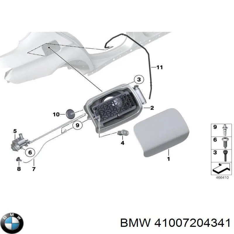 Лючок бензобака (топливного бака) BMW 41007204341