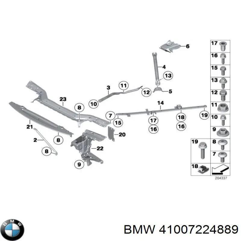 Левый передний лонжерон BMW 41007224889 цена, от 380.82 USD