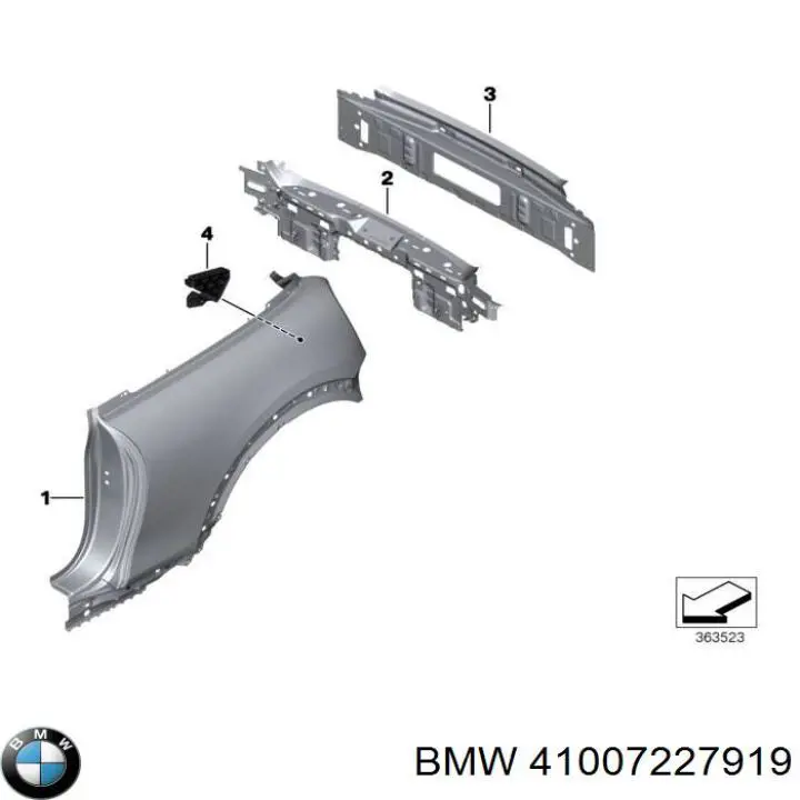 Кронштейн бампера переднего внешний левый BMW 41007227919 цена, от 53.49 USD