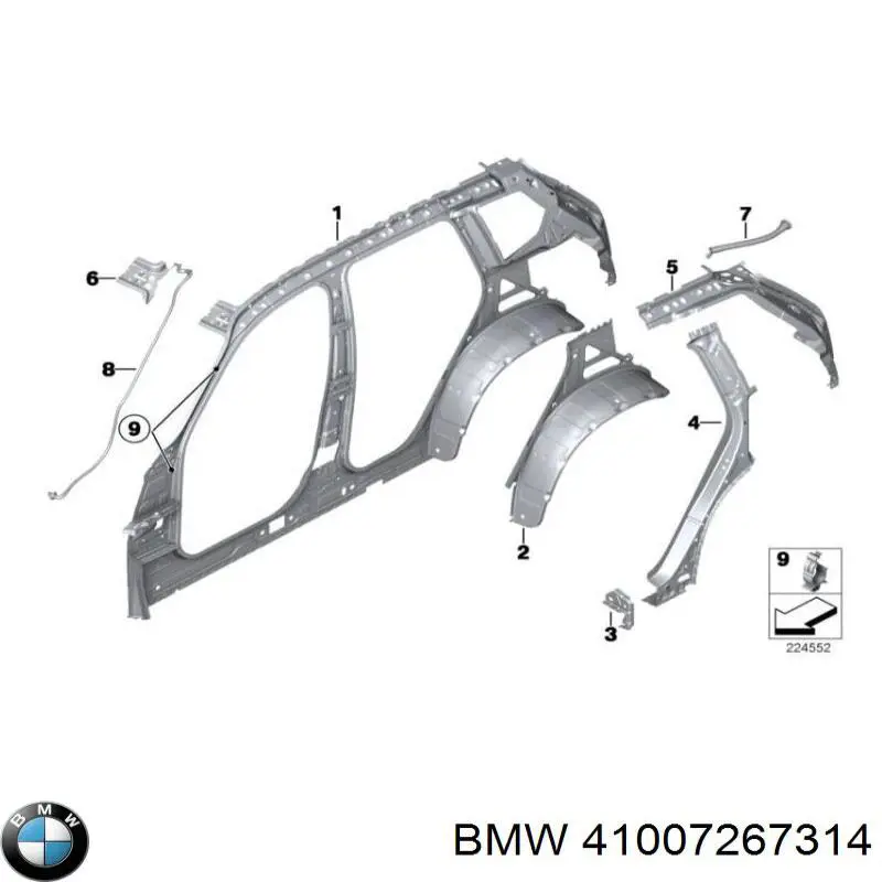 Крыша кабины (кузова) BMW 41007267314 цена, от 114.53 USD