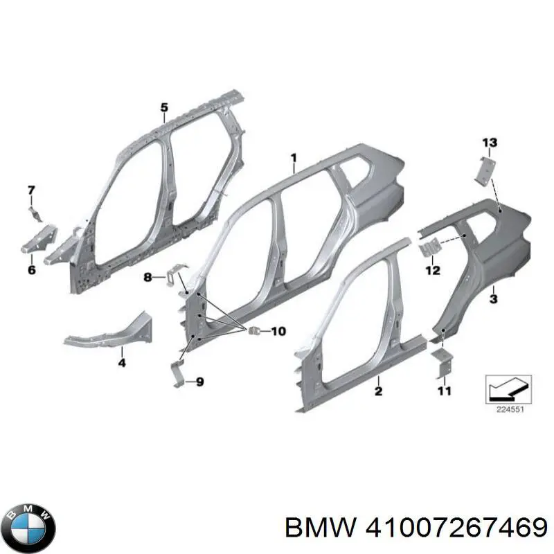 Крыло заднее левое на BMW X3 (F25) купить.