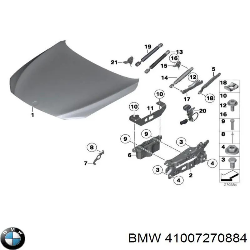 Gozno da capota direito para BMW 5 (F10)