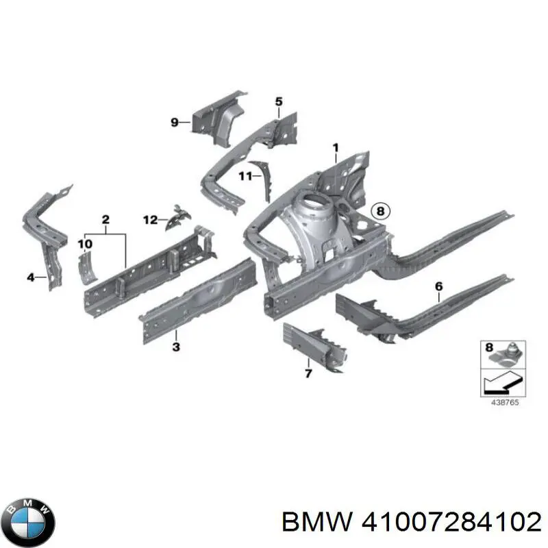 Суппорт радиатора правый / монтажная панель крепления фар BMW 41007284102 цена, от 56.43 USD