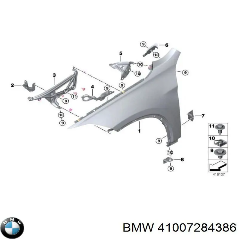 41007284386 BMW Проем передней правой двери
