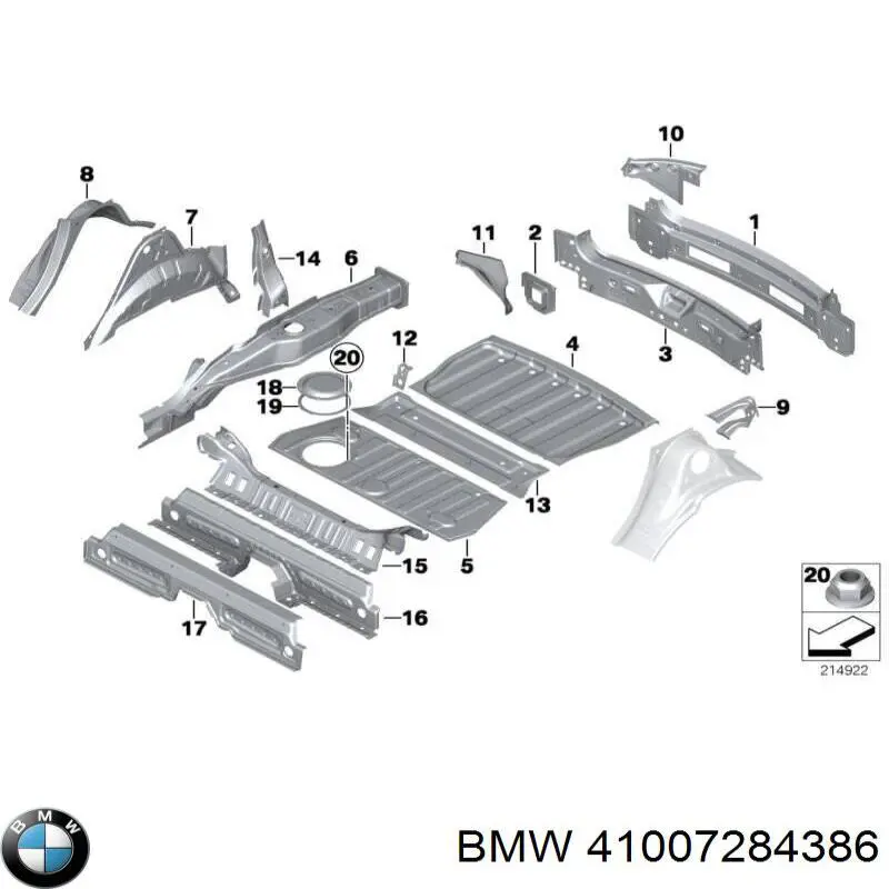 Купить 41007284386 BMW Проем передней правой двери
