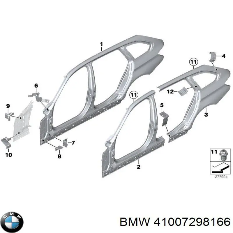 41007298166 BMW Проем передней правой двери