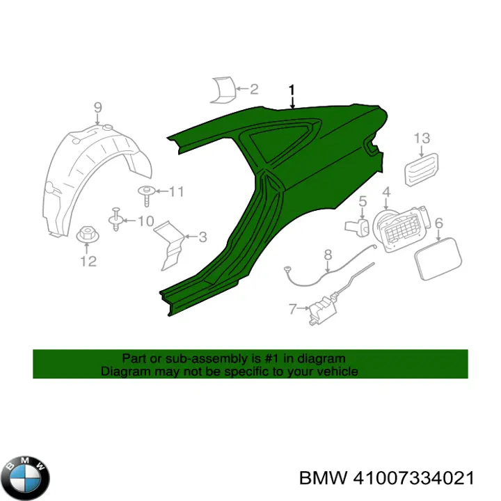 41007334021 BMW pára-lama traseiro esquerdo