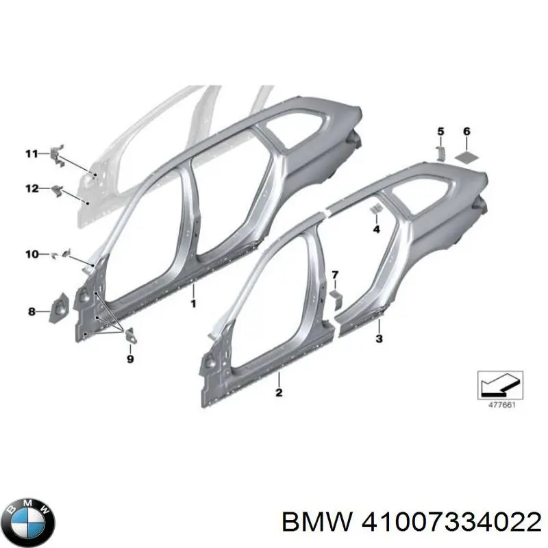 Крыло заднее правое 41007334022 BMW