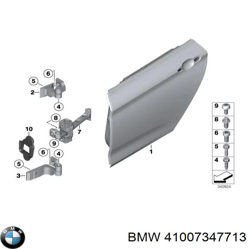 Задняя левая дверь Бмв 3 GRAN TURISMO (BMW 3)