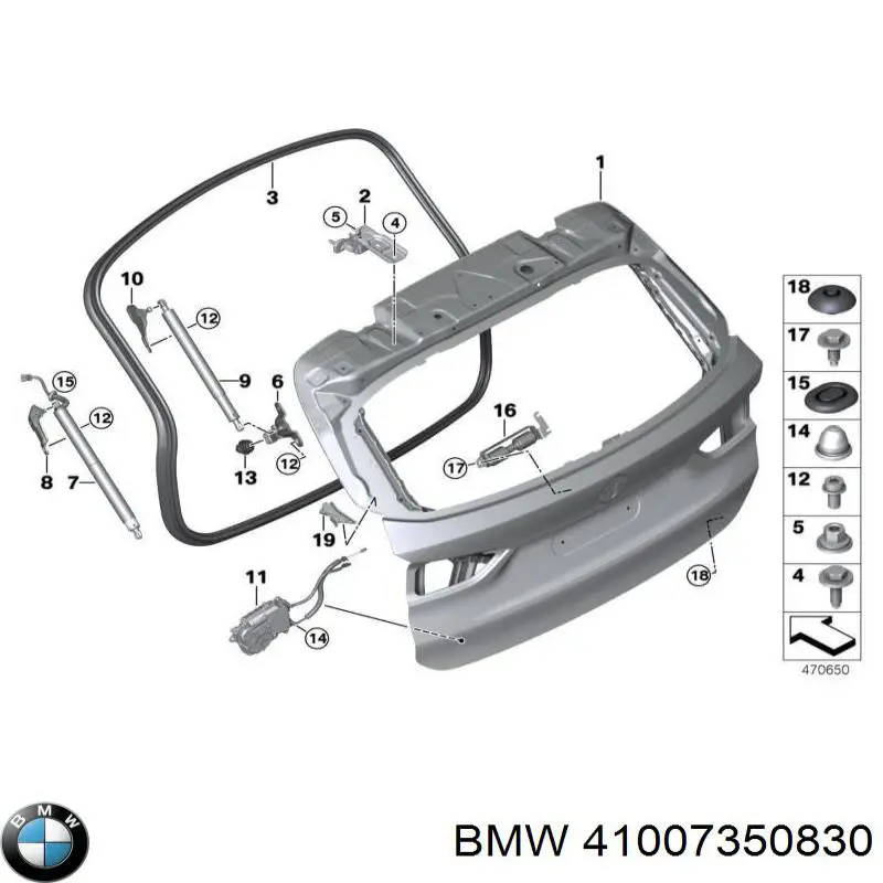 41007350830 BMW Петля багажника