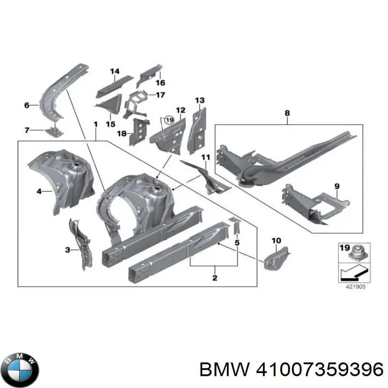 41007359396 BMW consola de coxim (apoio direita de motor)