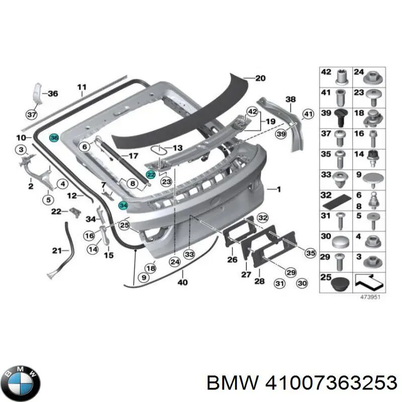Дверь задняя (багажная 3/5-я (ляда) на BMW 3 (F34) купить.