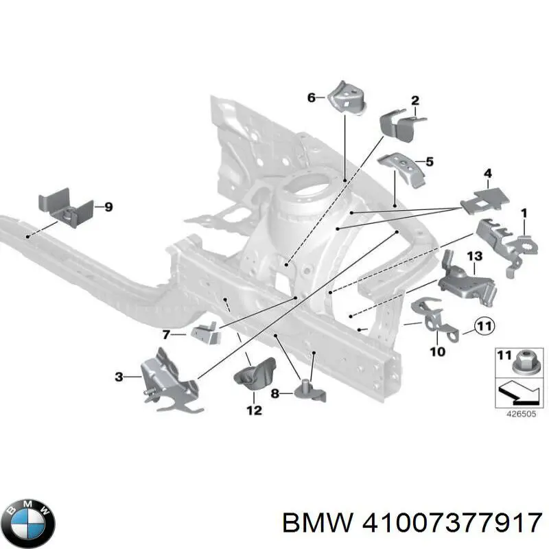 Левый передний лонжерон BMW 41007377917 цена, от 122.74 USD