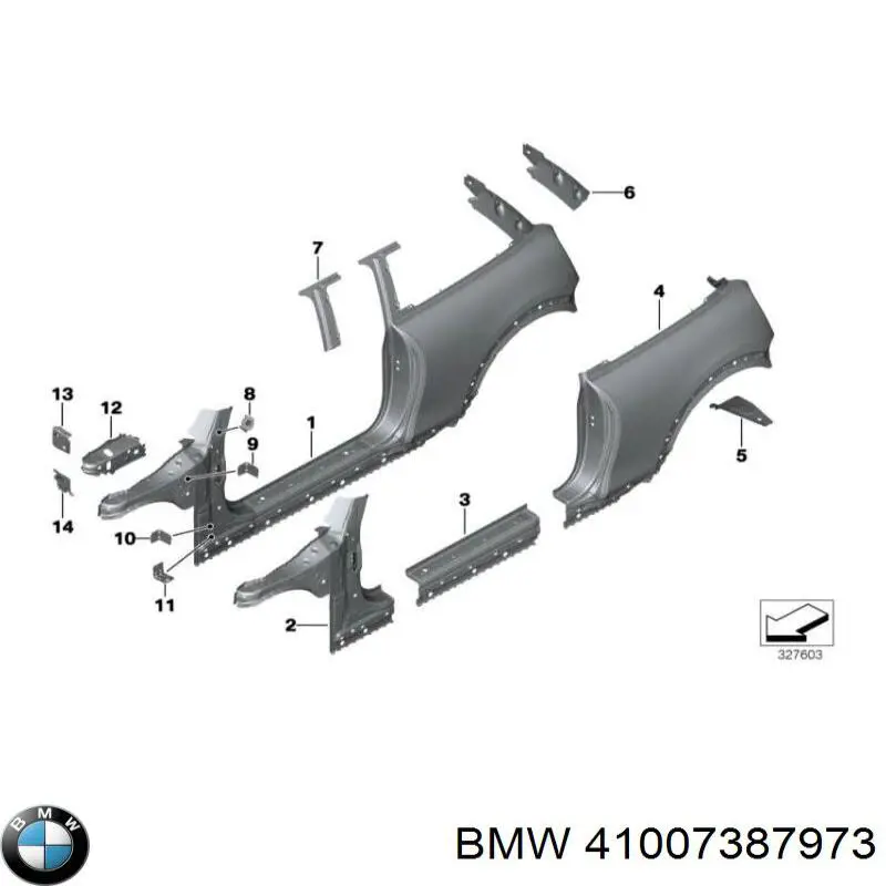 41007387973 BMW Левый внешний порог