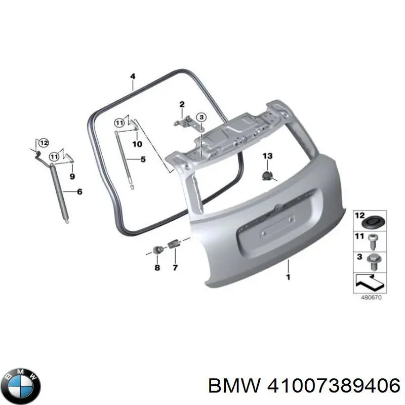 41007389406 BMW Петля крышки багажника