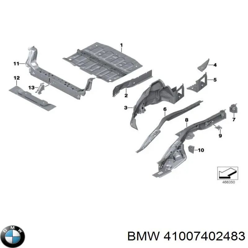 41007402483 BMW Усилитель задней панели кузова