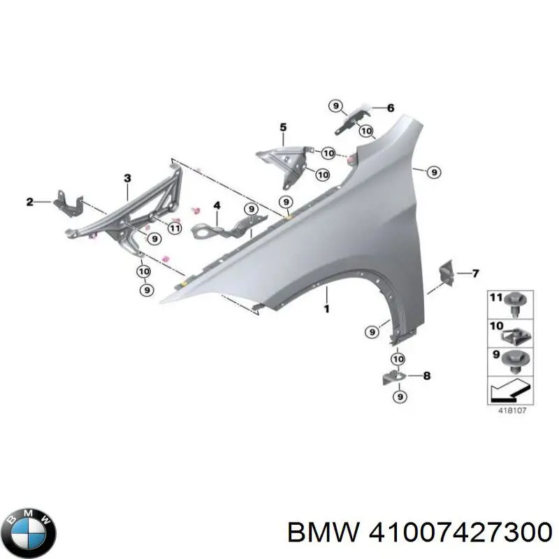 41007427300 BMW крыло переднее правое