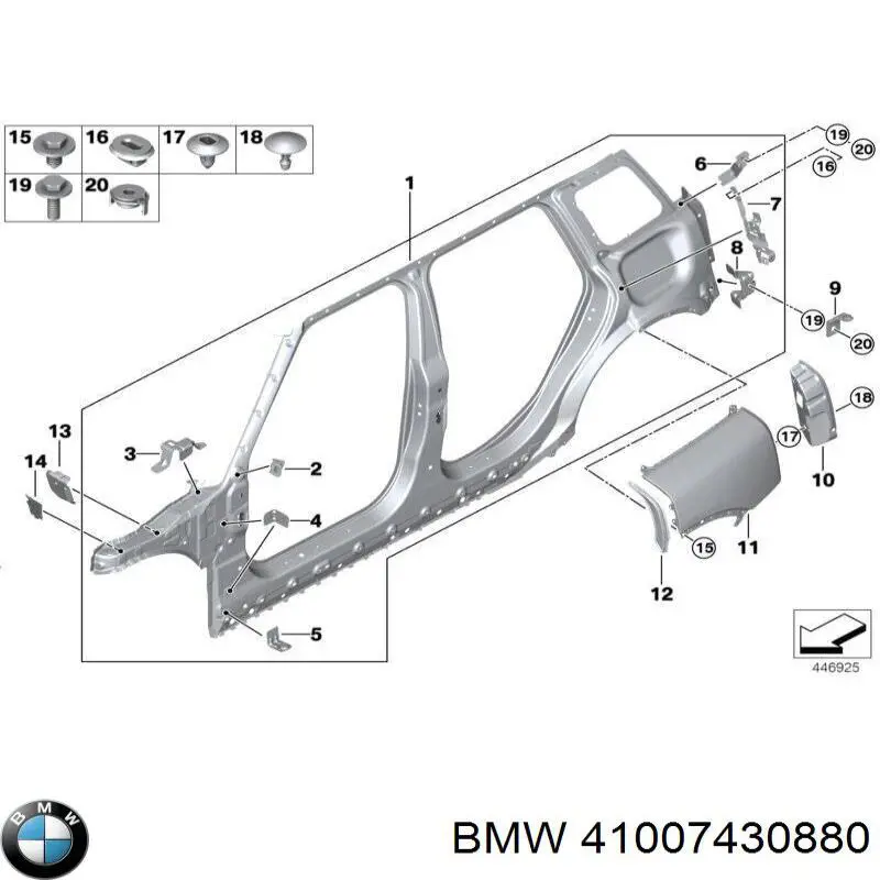41007430880 BMW Крыло заднее правое