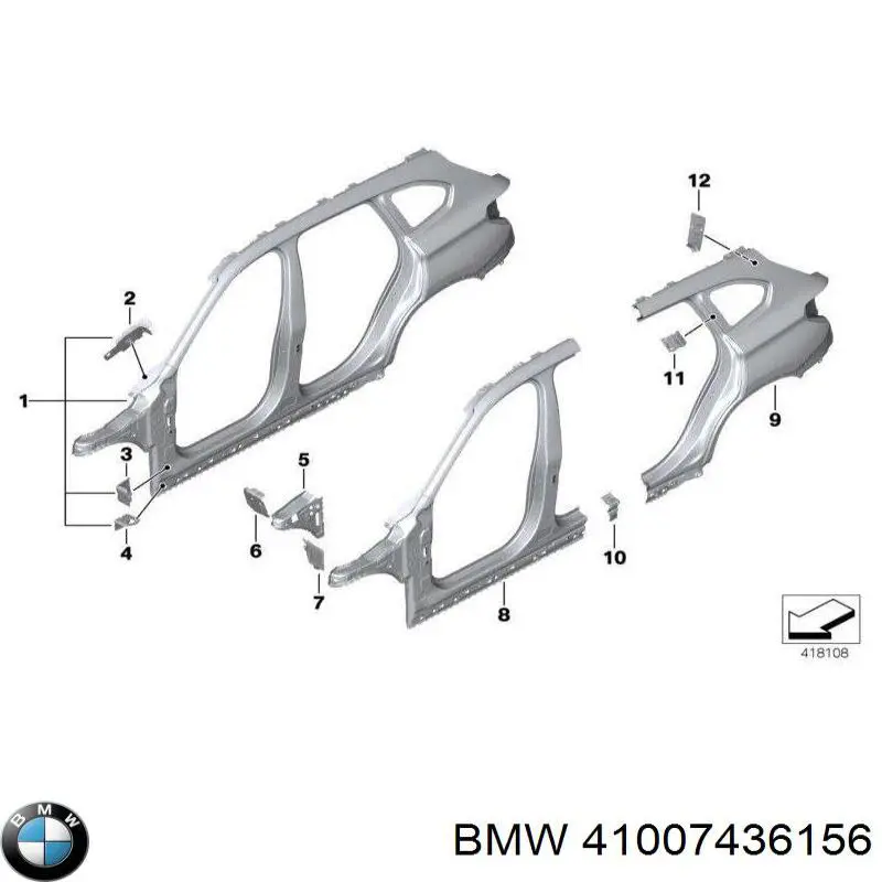 Боковая часть задняя правая BMW 41007436156 цена, от 487.77 USD