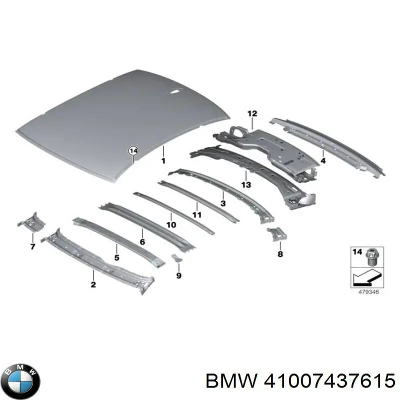 Усилитель крыши 41007437615 BMW